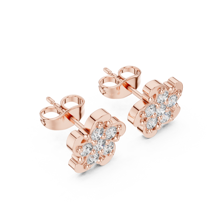 Couture Blossom Diamond Studs | Luxury Precision Crafted Jewelry | Modern Elegance Meets Royal Charm