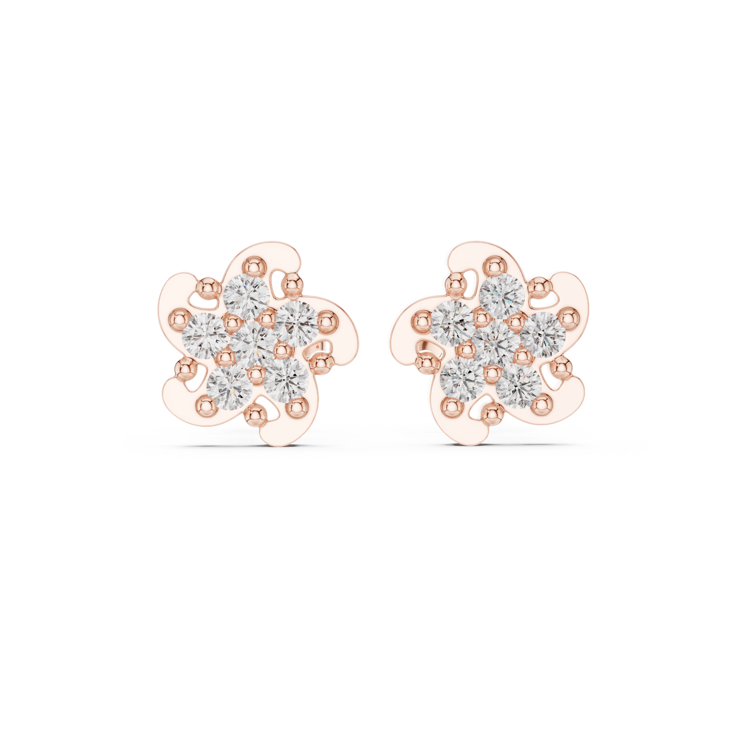 Couture Blossom Diamond Studs | Luxury Precision Crafted Jewelry | Modern Elegance Meets Royal Charm