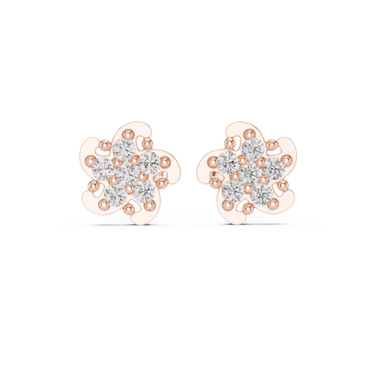 Couture Blossom Diamond Studs | Luxury Precision Crafted Jewelry | Modern Elegance Meets Royal Charm