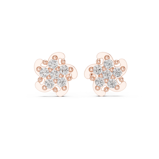 Couture Blossom Diamond Studs | Luxury Precision Crafted Jewelry | Modern Elegance Meets Royal Charm
