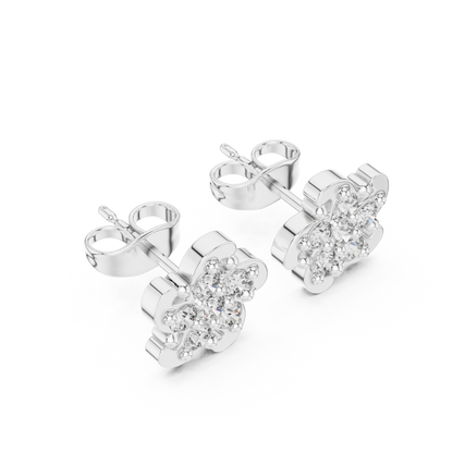 Couture Blossom Diamond Studs | Luxury Precision Crafted Jewelry | Modern Elegance Meets Royal Charm