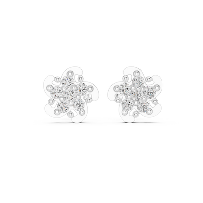 Couture Blossom Diamond Studs | Luxury Precision Crafted Jewelry | Modern Elegance Meets Royal Charm