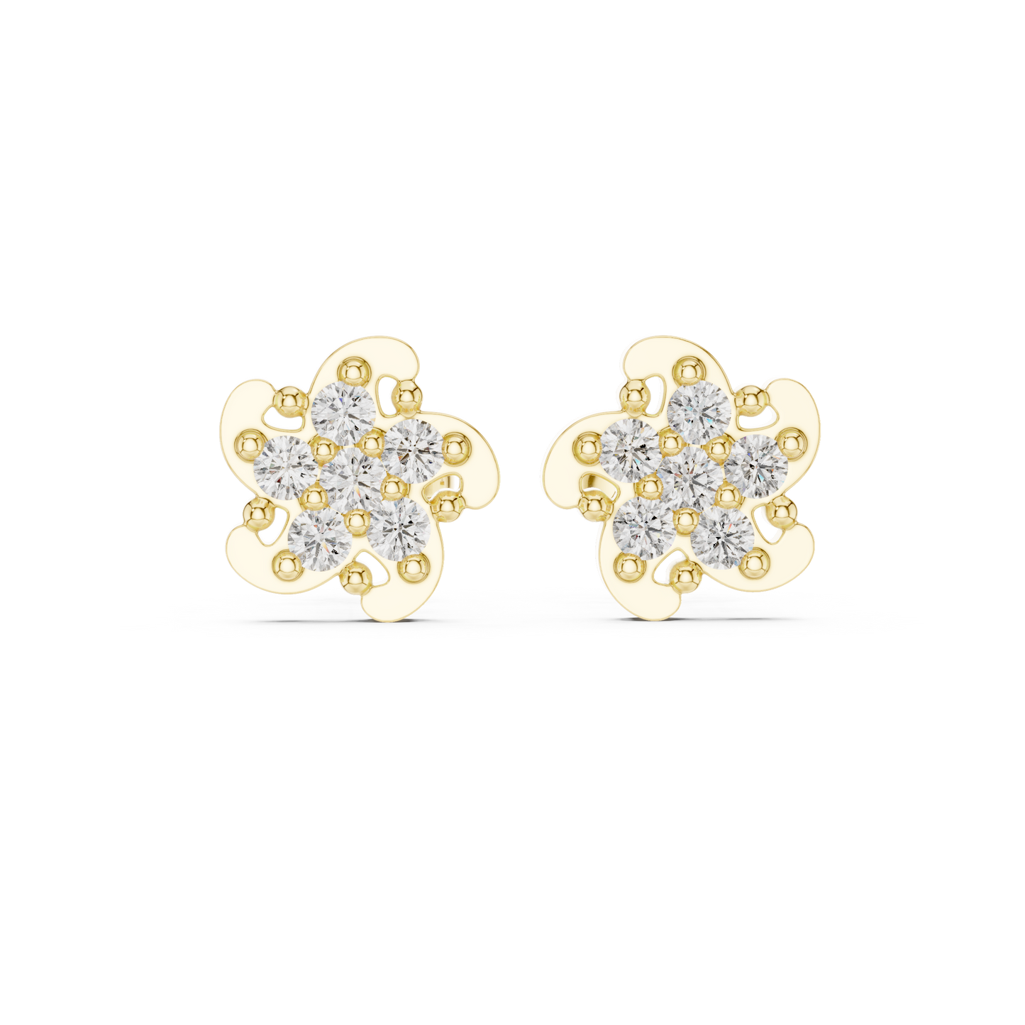 Couture Blossom Diamond Studs | Luxury Precision Crafted Jewelry | Modern Elegance Meets Royal Charm