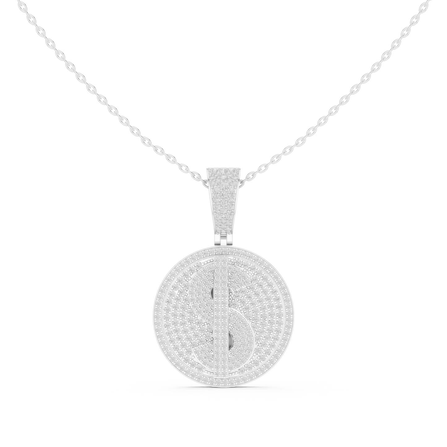 Elite Dollar Icon Iced Diamond Pendant Luxury Status Street Jewelry Statement