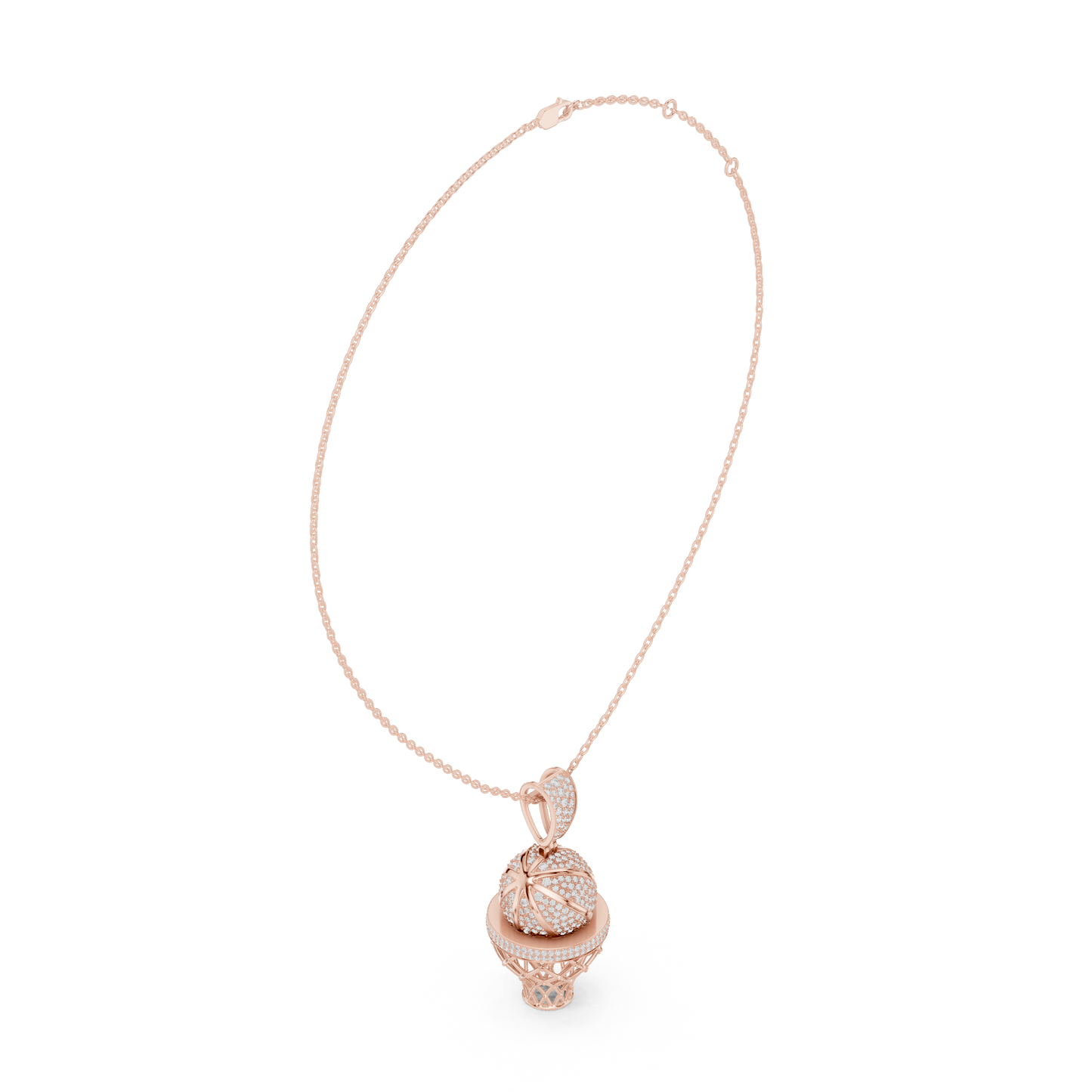 Basketball Icon Pendant Chain | Diamond Iced Luxury | Powerful Hip Hop Statement Necklace