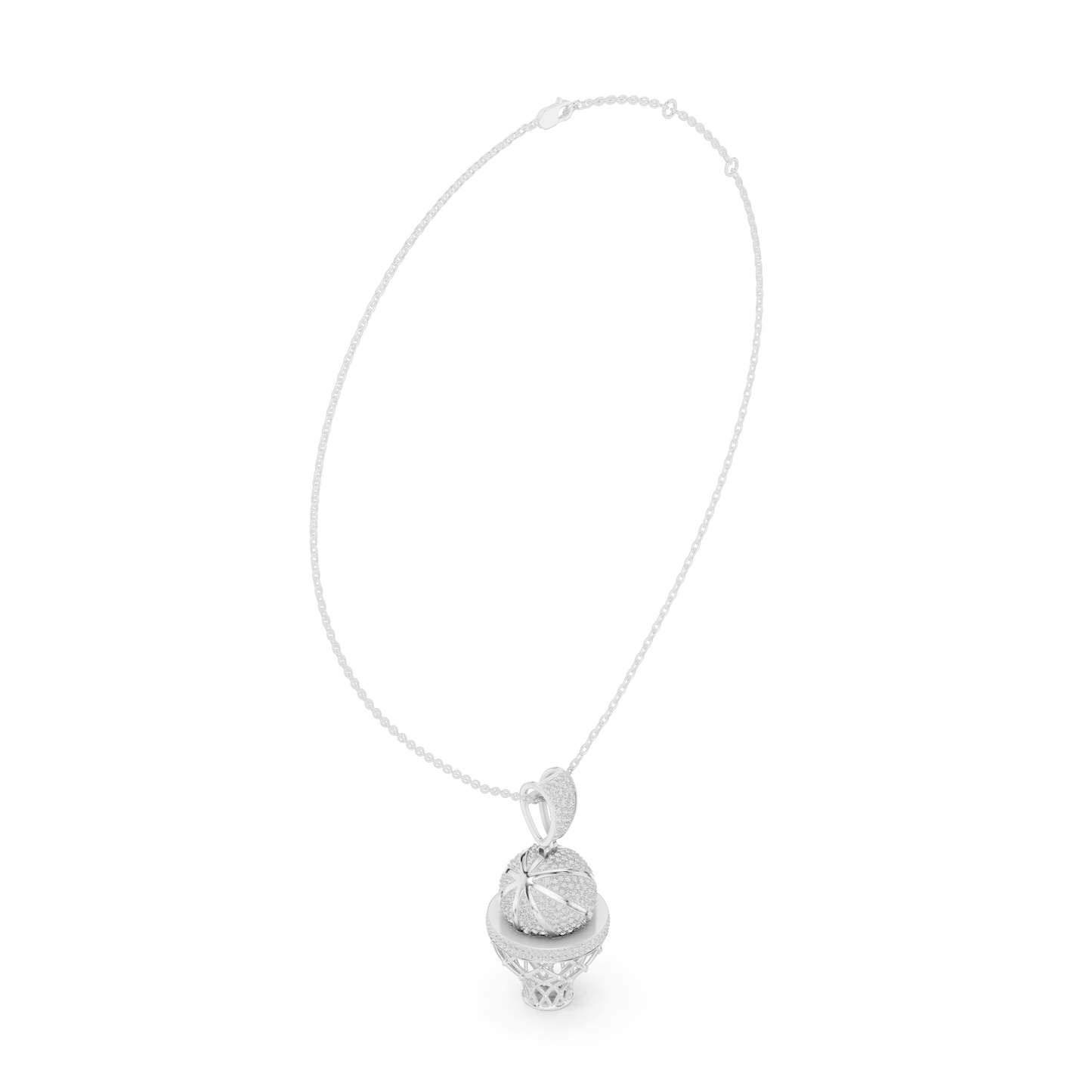 Basketball Icon Pendant Chain | Diamond Iced Luxury | Powerful Hip Hop Statement Necklace