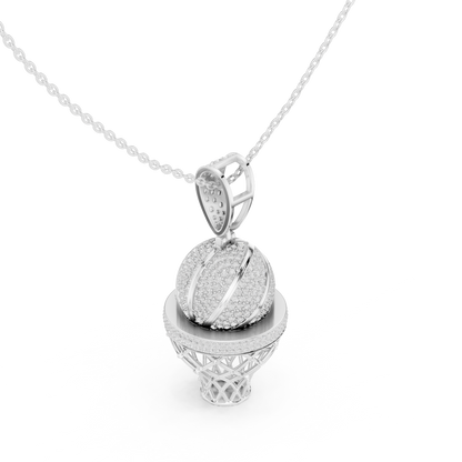 Basketball Icon Pendant Chain | Diamond Iced Luxury | Powerful Hip Hop Statement Necklace
