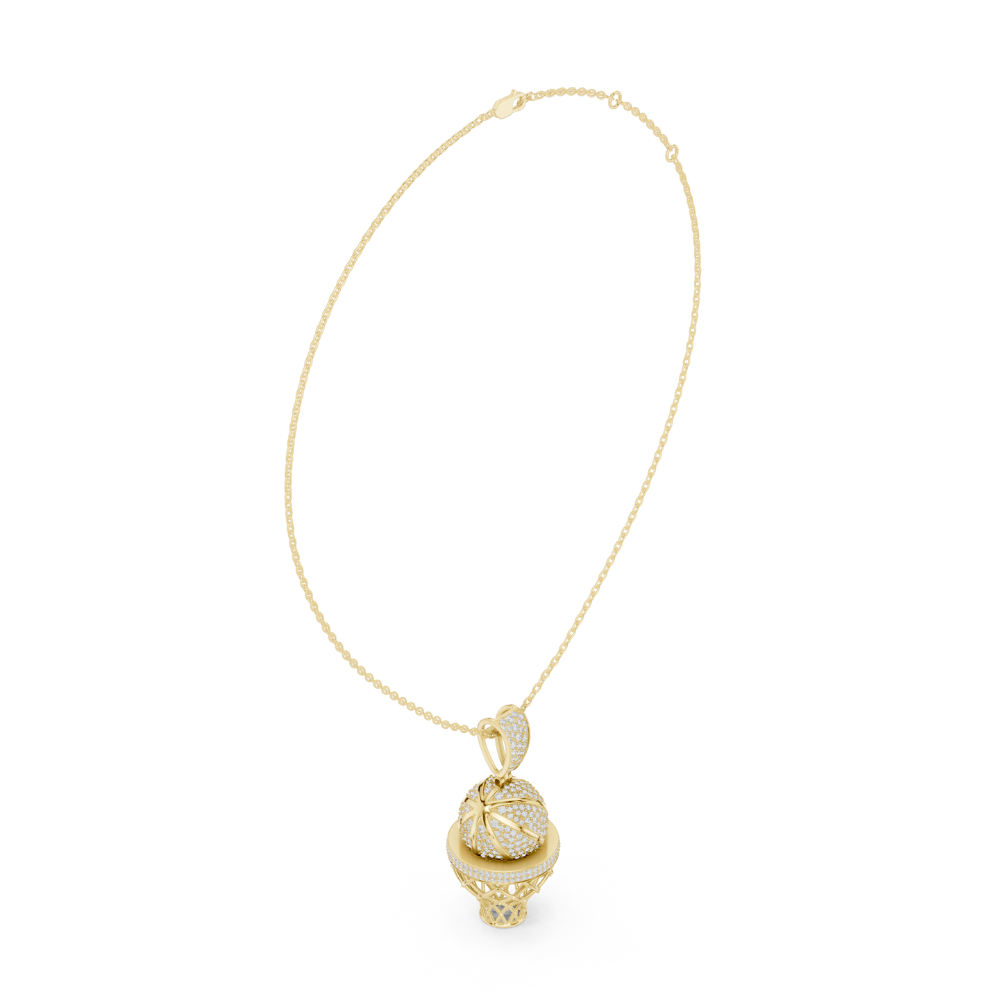 Basketball Icon Pendant Chain | Diamond Iced Luxury | Powerful Hip Hop Statement Necklace