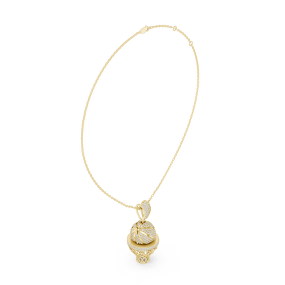 Basketball Icon Pendant Chain | Diamond Iced Luxury | Powerful Hip Hop Statement Necklace