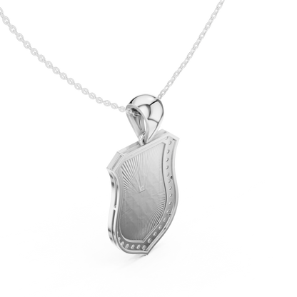 Nautical Anchor Shield Pendant | Diamond Studded Luxury Necklace | Bold Unisex Symbolic Jewelry Gift