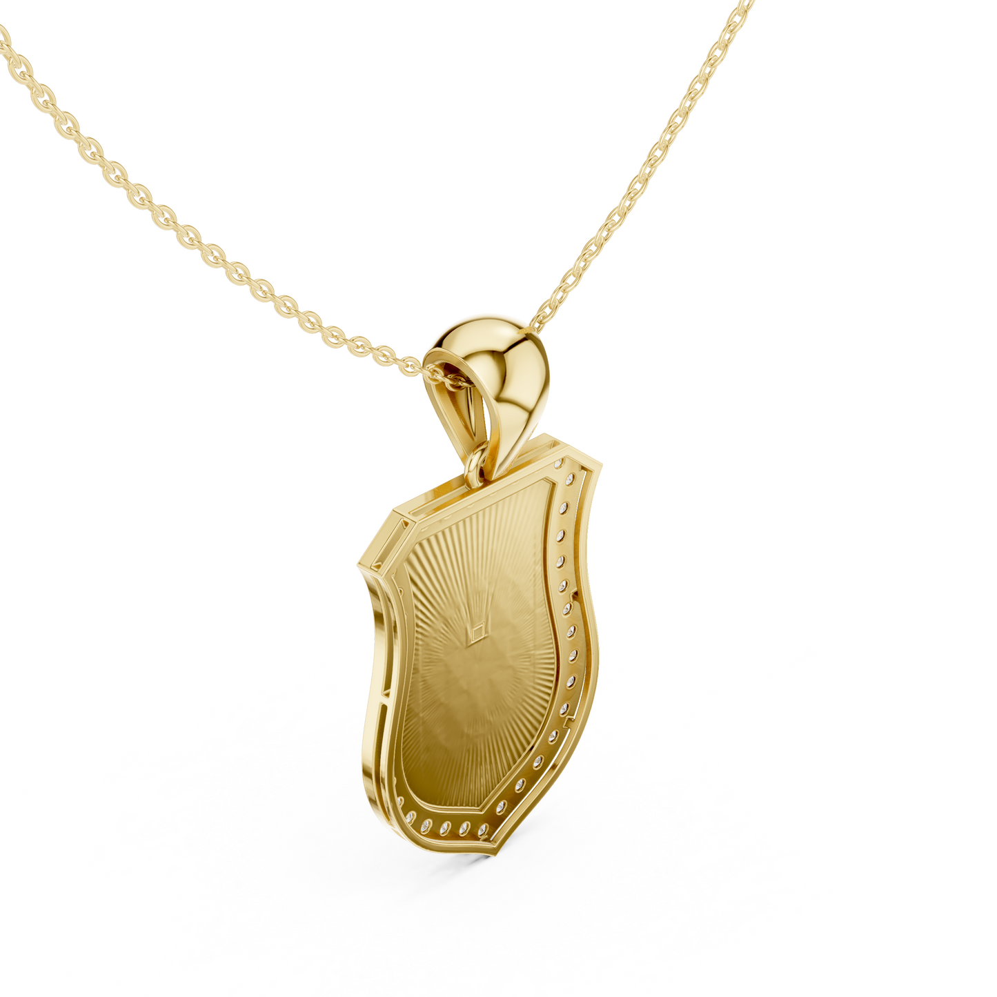 Nautical Anchor Shield Pendant | Diamond Studded Luxury Necklace | Bold Unisex Symbolic Jewelry Gift