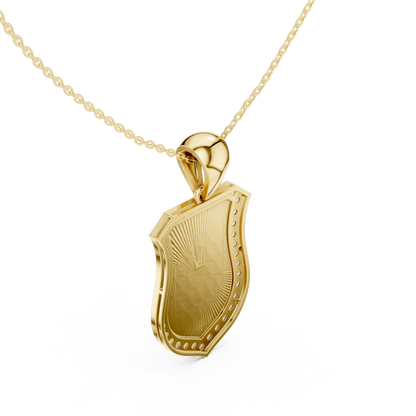 Nautical Anchor Shield Pendant | Diamond Studded Luxury Necklace | Bold Unisex Symbolic Jewelry Gift