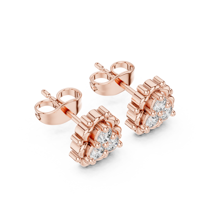 Trinity Diamond Clover Ring, 14K Gold Floral Cluster Ring, Minimalist Vintage-Inspired Promise Ring, Dainty Everyday Stack Ring