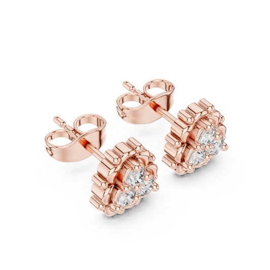 Trinity Diamond Clover Ring, 14K Gold Floral Cluster Ring, Minimalist Vintage-Inspired Promise Ring, Dainty Everyday Stack Ring