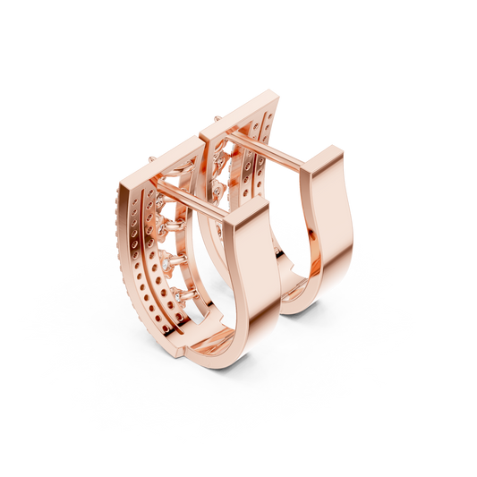 Neo-Couture Diamond Earrings | Precision-Set Luxury Gold | Limited Atelier Diamond Earrings | Contemporary Gold Heirloom