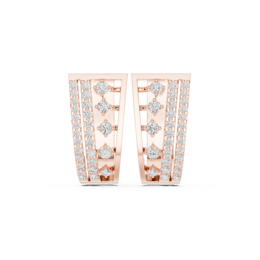 Neo-Couture Diamond Earrings | Precision-Set Luxury Gold | Limited Atelier Diamond Earrings | Contemporary Gold Heirloom