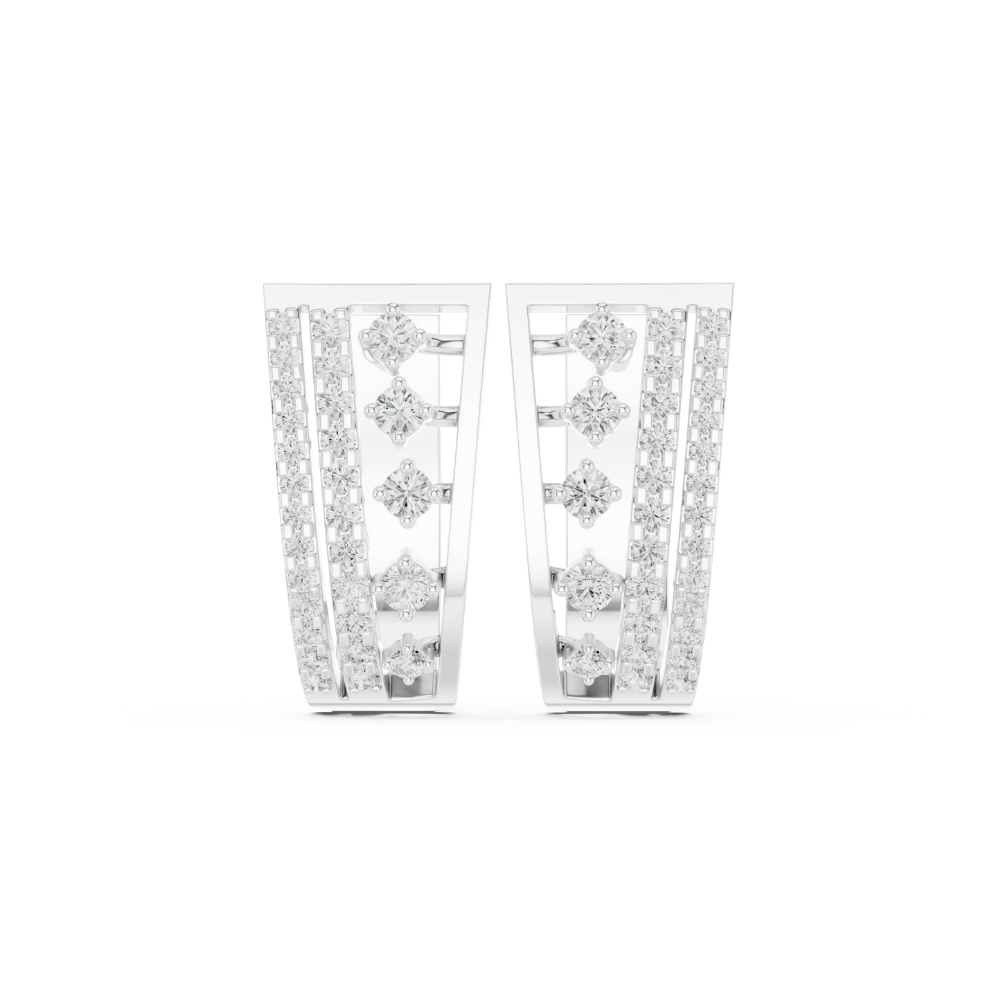 Neo-Couture Diamond Earrings | Precision-Set Luxury Gold | Limited Atelier Diamond Earrings | Contemporary Gold Heirloom