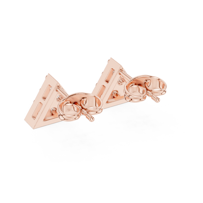 Triangle Diamond Stud Earrings, Pavé CZ Studs, Minimalist Geometric Earrings, 925 Sterling Silver  Stud Earrings, Everyday Dainty Jewelry