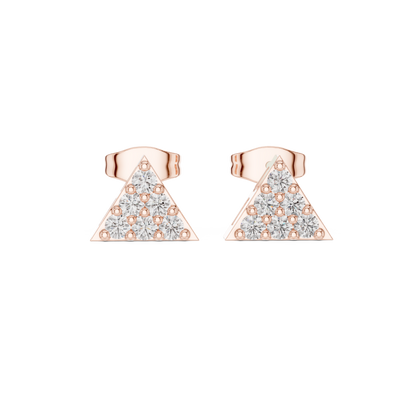 Triangle Diamond Stud Earrings, Pavé CZ Studs, Minimalist Geometric Earrings, 925 Sterling Silver  Stud Earrings, Everyday Dainty Jewelry