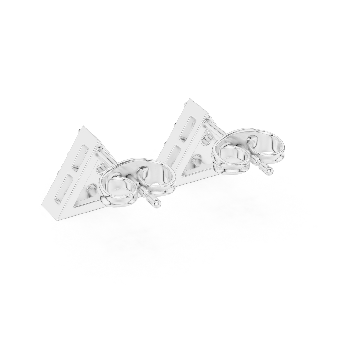 Triangle Diamond Stud Earrings, Pavé CZ Studs, Minimalist Geometric Earrings, 925 Sterling Silver  Stud Earrings, Everyday Dainty Jewelry