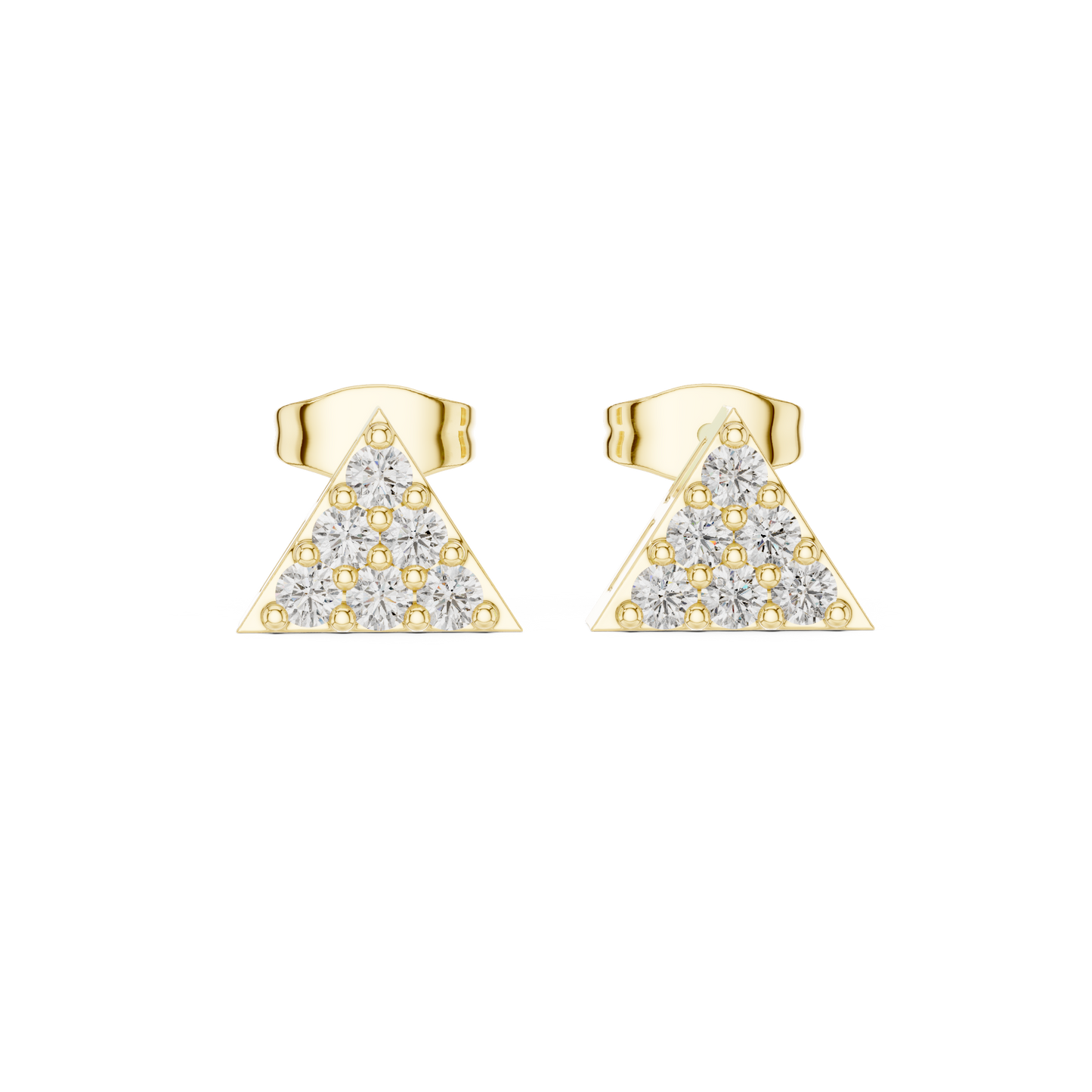 Triangle Diamond Stud Earrings, Pavé CZ Studs, Minimalist Geometric Earrings, 925 Sterling Silver  Stud Earrings, Everyday Dainty Jewelry