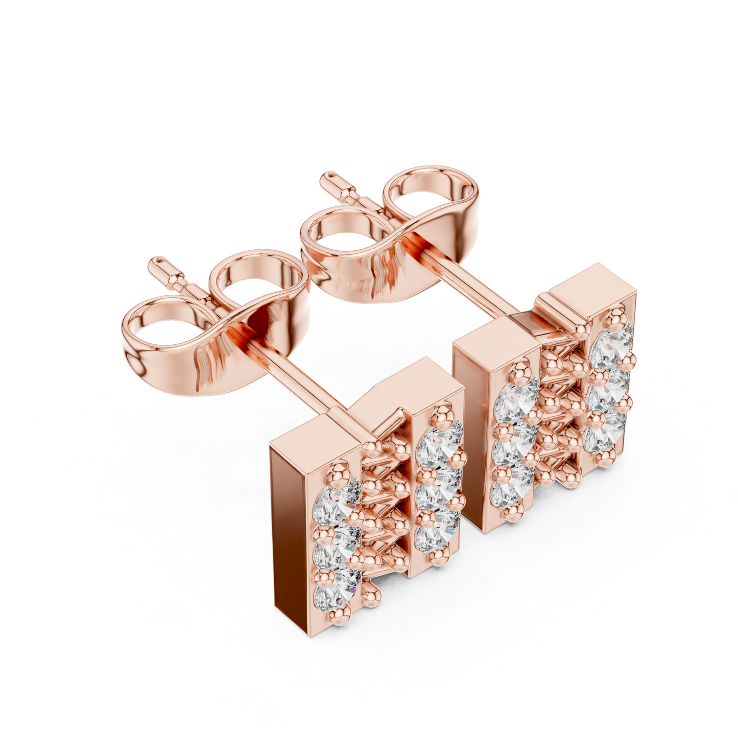 Vintage Inspired Diamond Earring – Classic 925 Sterling Silver Engagement Earring , Timeless Bridal Jewelry