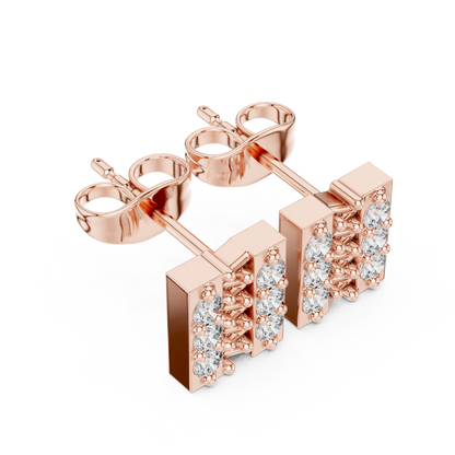 Vintage Inspired Diamond Earring – Classic 925 Sterling Silver Engagement Earring , Timeless Bridal Jewelry