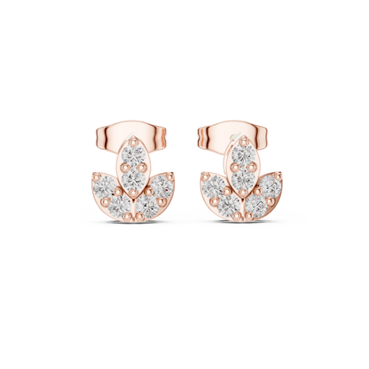 Investment-Grade Diamond Stud Earrings, Floral Gold Heirloom Jewelry - Collector’s Edition Diamond Flower Studs in Solid Gold