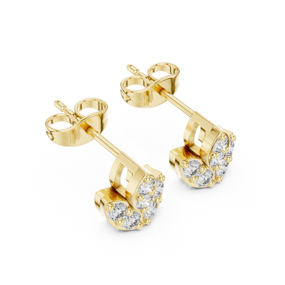 Investment-Grade Diamond Stud Earrings, Floral Gold Heirloom Jewelry - Collector’s Edition Diamond Flower Studs in Solid Gold