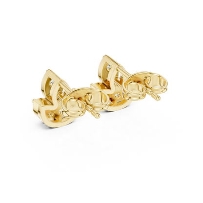 Investment-Grade Diamond Stud Earrings, Floral Gold Heirloom Jewelry - Collector’s Edition Diamond Flower Studs in Solid Gold