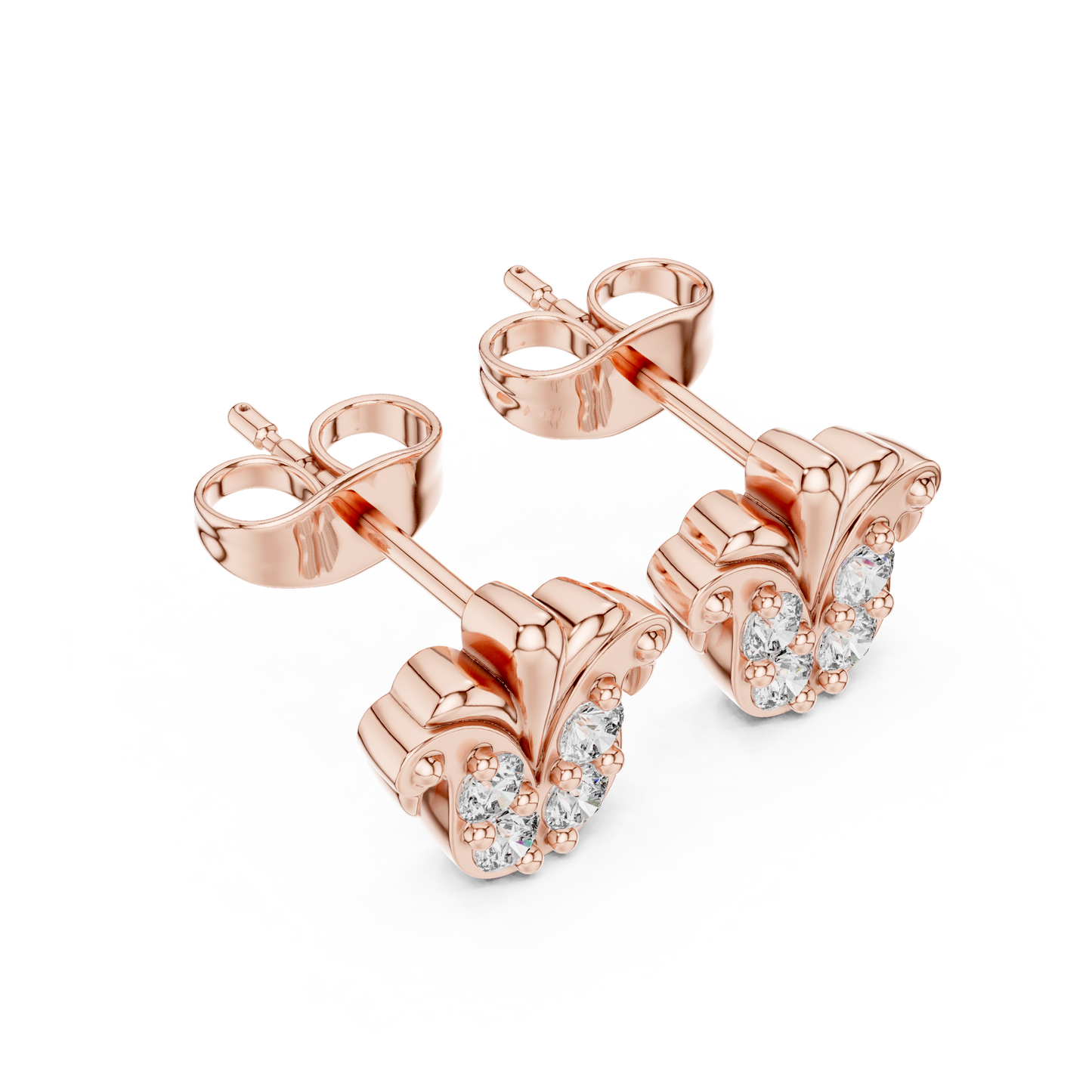 Quiet Luxury Diamond Studs | Hand-Finished Gold Cluster Earrings |  Small Diamond Stud Earrings | Modern Gold Cluster Earrings Bridal Jewelry