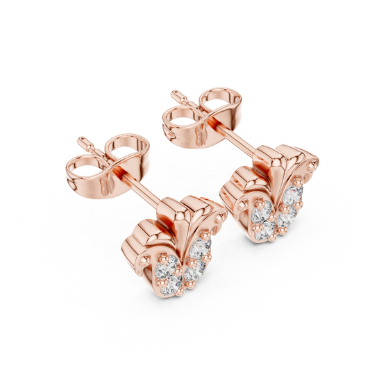 Quiet Luxury Diamond Studs | Hand-Finished Gold Cluster Earrings |  Small Diamond Stud Earrings | Modern Gold Cluster Earrings Bridal Jewelry