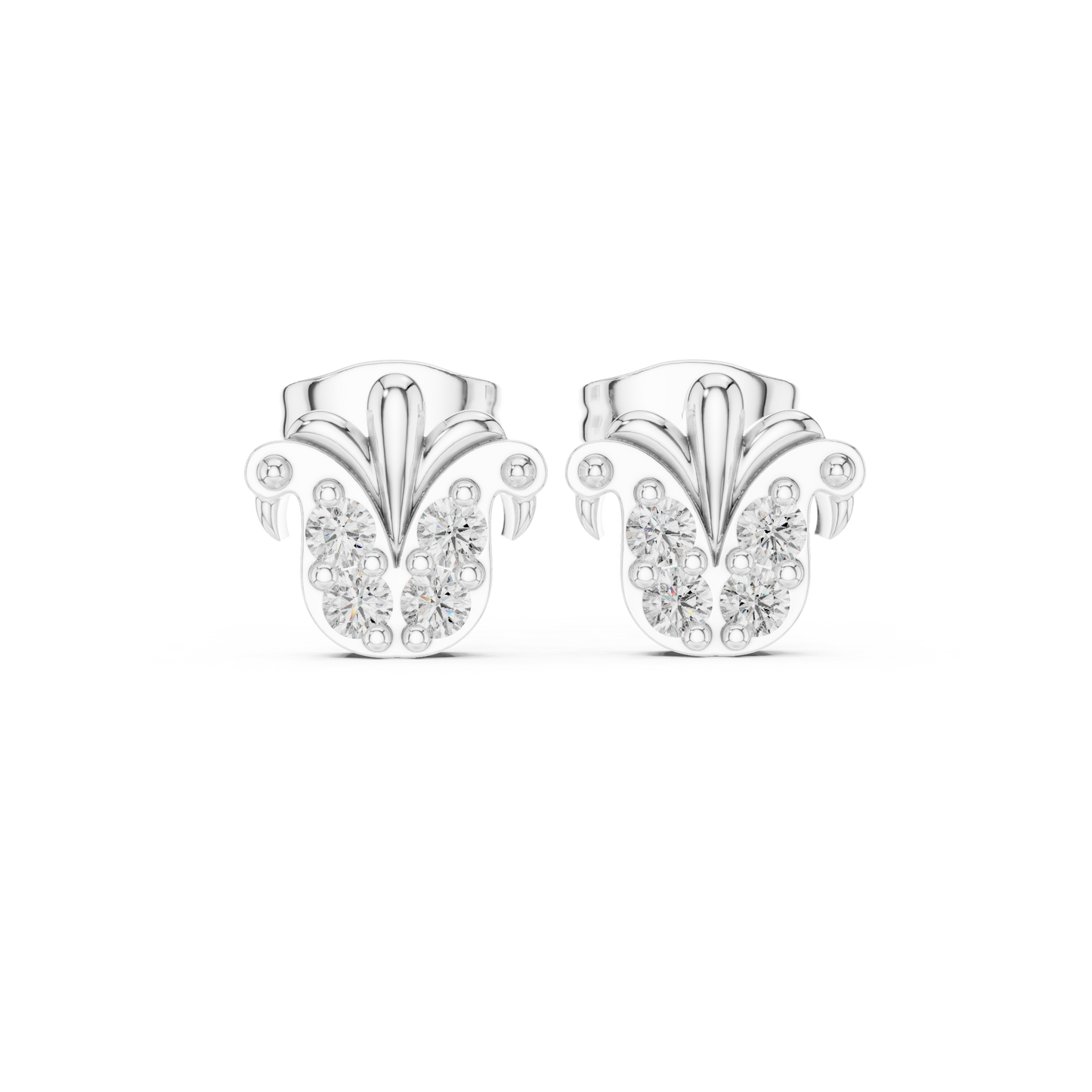 Quiet Luxury Diamond Studs | Hand-Finished Gold Cluster Earrings |  Small Diamond Stud Earrings | Modern Gold Cluster Earrings Bridal Jewelry