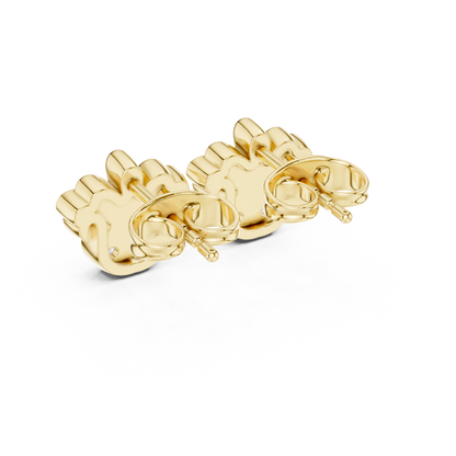 Quiet Luxury Diamond Studs | Hand-Finished Gold Cluster Earrings |  Small Diamond Stud Earrings | Modern Gold Cluster Earrings Bridal Jewelry