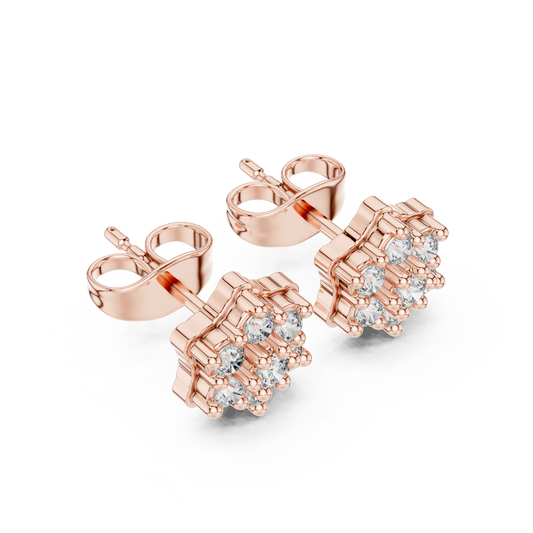 Contemporary Heirloom Diamond Studs | Gold Blossom Cluster | Elevated Everyday Luxury