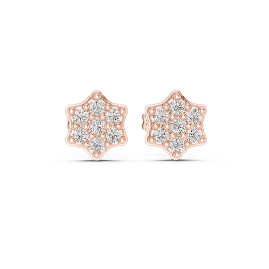 Contemporary Heirloom Diamond Studs | Gold Blossom Cluster | Elevated Everyday Luxury