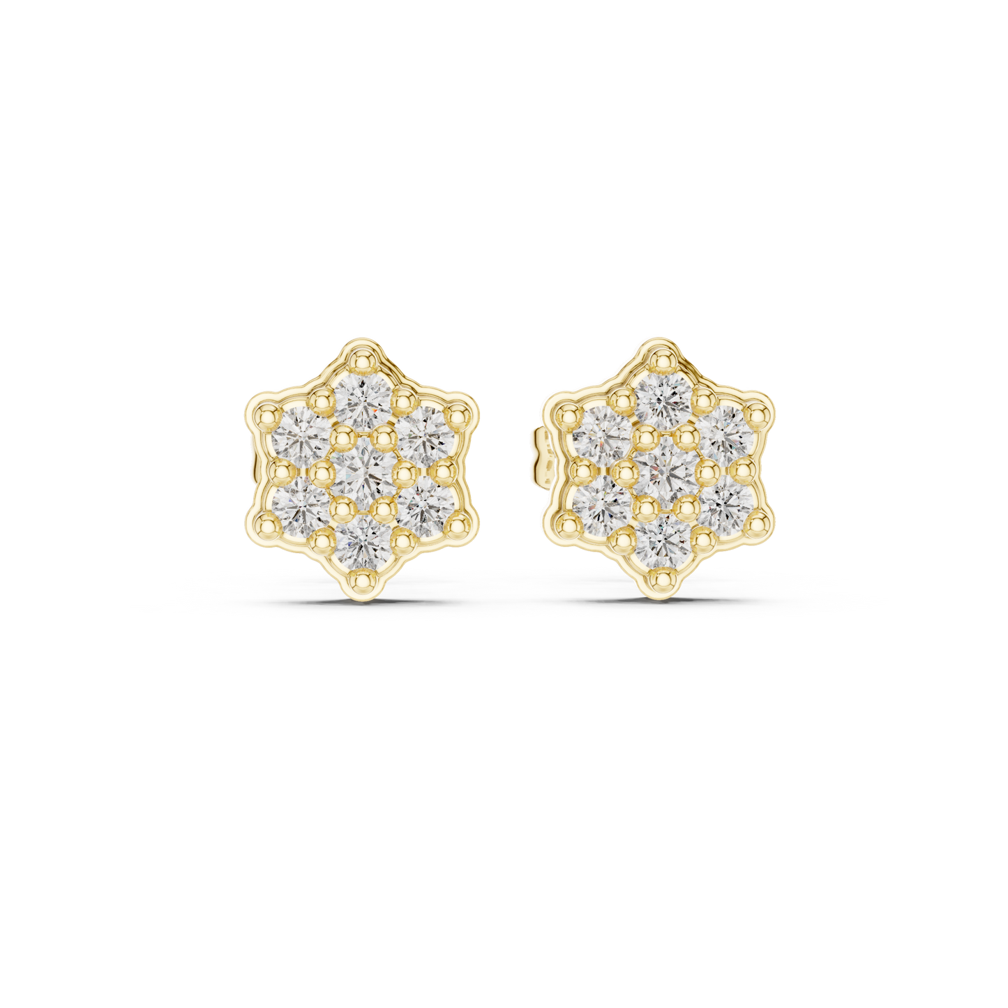 Contemporary Heirloom Diamond Studs | 925 Sterling Silver Blossom Cluster | Elevated Everyday Luxury