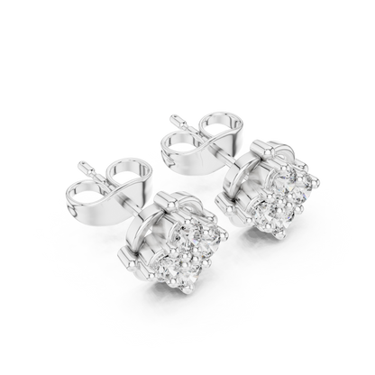 Everyday Diamond Stud Earrings | Floral Cluster Gold Earrings | Understated Luxury Look