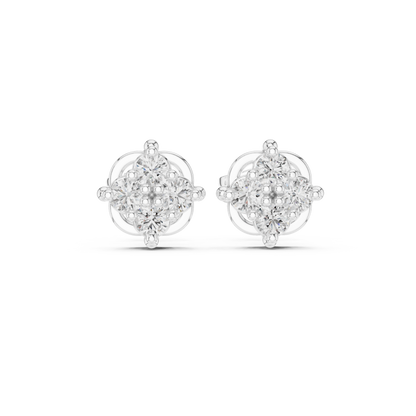 Everyday Diamond Stud Earrings | Floral Cluster Gold Earrings | Understated Luxury Look