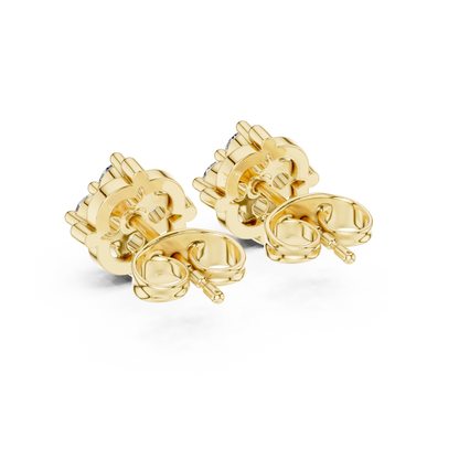 Everyday Diamond Stud Earrings | Floral Cluster Gold Earrings | Understated Luxury Look