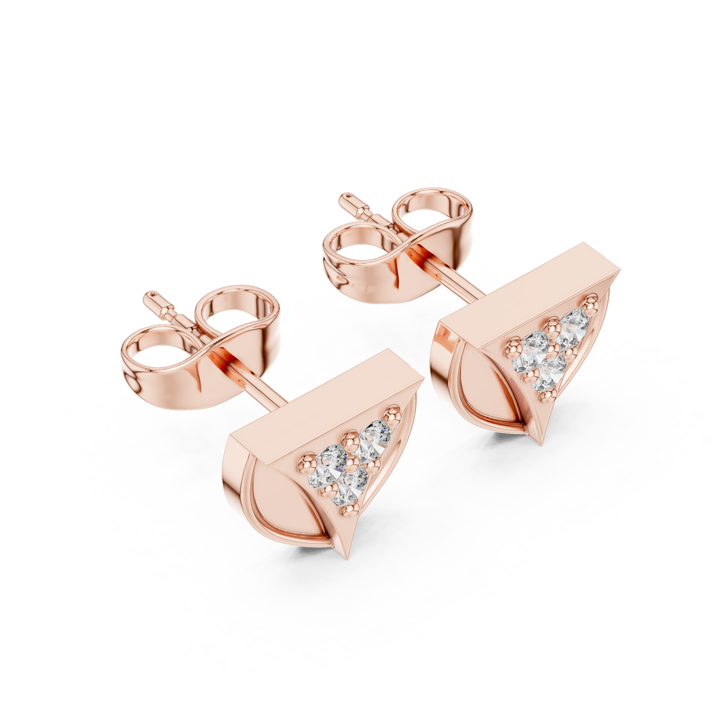 Museum-Grade Diamond Studs | Sculpted Gold Geometry | Rare Minimalist Jewelry