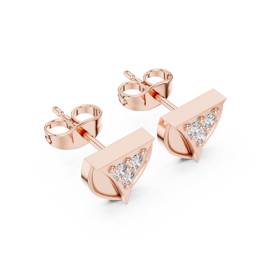 Museum-Grade Diamond Studs | Sculpted Gold Geometry | Rare Minimalist Jewelry