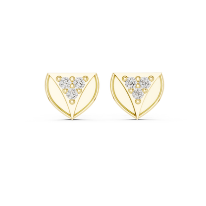 Museum-Grade Diamond Studs | Sculpted Gold Geometry | Rare Minimalist Jewelry