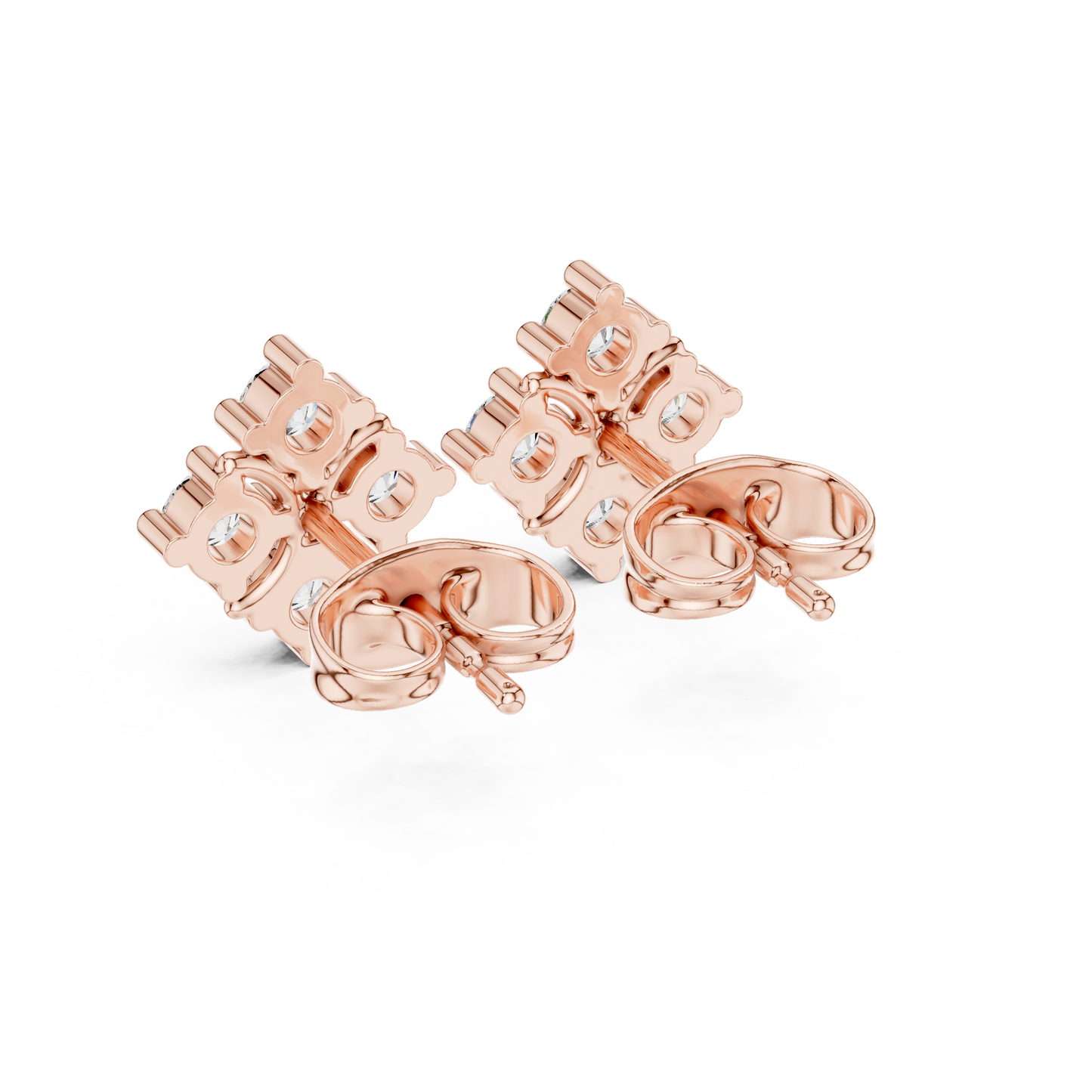 Maison-Style Diamond Floral Studs | Old-Money Elegance Gold Earrings | Heritage Diamond Blossom Studs | Heirloom-Inspired Luxury Earrings