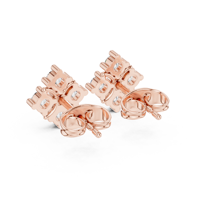Maison-Style Diamond Floral Studs | Old-Money Elegance Gold Earrings | Heritage Diamond Blossom Studs | Heirloom-Inspired Luxury Earrings