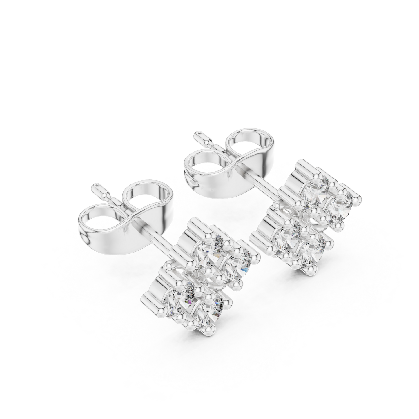 Maison-Style Diamond Floral Studs | Old-Money Elegance Gold Earrings | Heritage Diamond Blossom Studs | Heirloom-Inspired Luxury Earrings