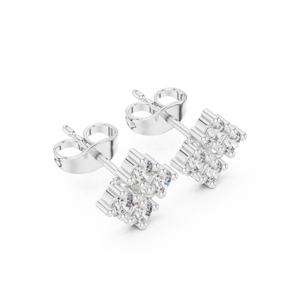Maison-Style Diamond Floral Studs | Old-Money Elegance Gold Earrings | Heritage Diamond Blossom Studs | Heirloom-Inspired Luxury Earrings