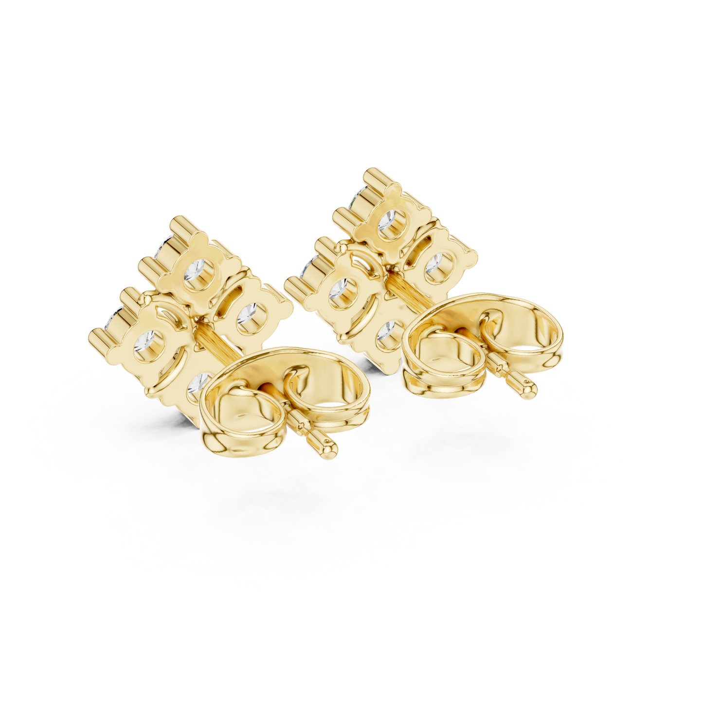 Maison-Style Diamond Floral Studs | Old-Money Elegance Gold Earrings | Heritage Diamond Blossom Studs | Heirloom-Inspired Luxury Earrings