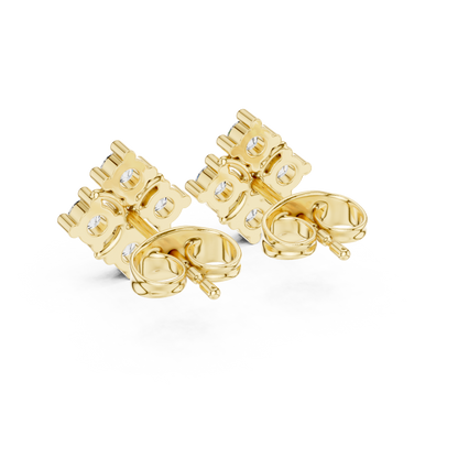 Maison-Style Diamond Floral Studs | Old-Money Elegance Gold Earrings | Heritage Diamond Blossom Studs | Heirloom-Inspired Luxury Earrings