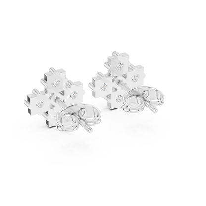 Diamond Cross Stud Earrings in 925 Sterling Silver | Luxury Minimalist Bridal Everyday Studs